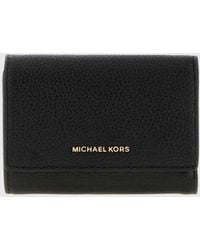 Michael Kors - Bryant Leather Tri-Fold Wallet With Metal Logo And Button - Lyst