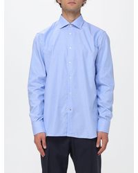 Brooksfield - Oxford Cotton Shirt With Button-Down Collar And Embroidered Logo - Lyst