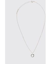 Ferragamo - Brass Necklace With Gancini Pendant And Crystals - Lyst