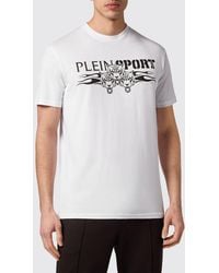 Philipp Plein - Slim Fit Cotton T-Shirt With Contrast Hexagon Logo - Lyst
