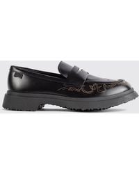 Camper - Walden Smooth Leather Penny Loafers With Round Toe And Rubber Sole - Lyst