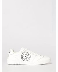 Versace Jeans Couture - Leather Sneakers With Printed Logo - Lyst