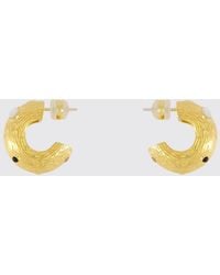 Lizzie Fortunato - Brass Hoop Earrings With Applied Crystals - Lyst