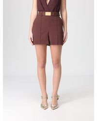 Elisabetta Franchi - Bi-Stretch Technical Fabric Shorts With Belt - Lyst