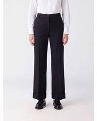Alberto Biani - Mid-Rise Straight-Leg Stretch Virgin Wool Trousers - Lyst