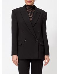 Twinset - Double-Breasted Viscose Blend Blazer With Peak Lapels - Lyst