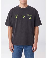 Off-White c/o Virgil Abloh - Short-Sleeved Cotton T-Shirt With Contrast Logo Print - Lyst