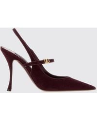 Dolce & Gabbana - Dolce &Amp Gabbana Suede Slingback Court Shoes With Stiletto Heel And Dg Logo - Lyst