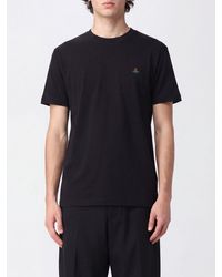 Vivienne Westwood - Cotton T-Shirt With Contrast Embroidered Orb Logo On The Chest - Lyst