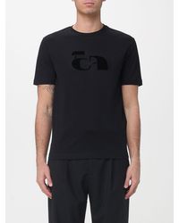 Emporio Armani - Cotton T-Shirt With Flocked Logo - Lyst