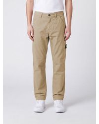 Stone Island - Slim Fit Cotton Cargo Trousers With Compass Logo Patch - Lyst