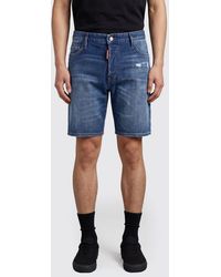DSquared² - Knee-Length Cotton Denim Bermuda Shorts With Five Pockets - Lyst