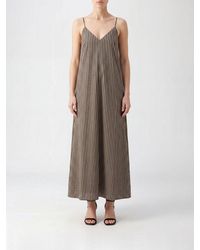 Alysi - Striped Cotton And Viscose Blend Long Slip Dress - Lyst
