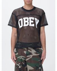 Obey - Mesh T-Shirt With Logo - Lyst