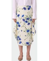 Stella McCartney - Floral Print Cotton Midi Skirt - Lyst