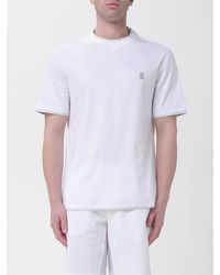 Brunello Cucinelli - Cotton T-Shirt With Logo - Lyst