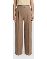 Brunello Cucinelli - Cappuccino Linen Blend Wide-Leg Pant - Lyst
