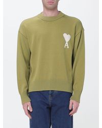 Ami Paris - Wool And Cotton Crew-Neck Pullover - Lyst