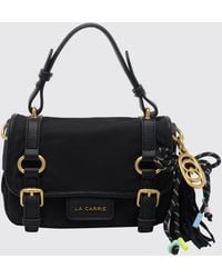 La Carrie - Nylon Mini Handbag With Magnetic Flap Closure And Logo Charm - Lyst