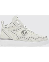 Philipp Plein - Python Leather Sneakers With Star Studs - Lyst