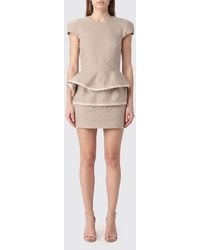 Magda Butrym - Linen Sheath Mini Dress With Flower Appliqué And Lace - Lyst