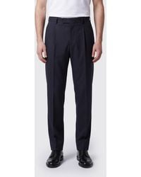 ZEGNA - Slim Fit Pleated Cotton And Cashmere Tailored Trousers - Lyst