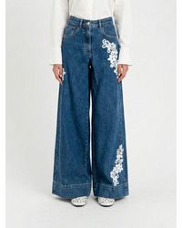 Twinset - Flared Jeans With Embroidery - Lyst