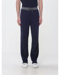 Brunello Cucinelli - Cotton Jogging Trousers With Elasticated Drawstring Waist - Lyst