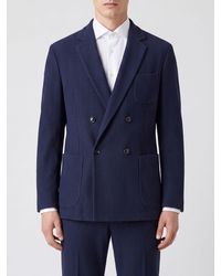 Giorgio Armani - Zweireihiger Blazer Von Aus Viskosemischung Mit Aufgesetzten Taschen - Lyst