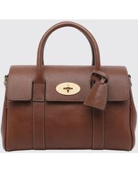 Mulberry - Bayswater Grained Calf Leather Tote Bag With Postman's Lock And Double Handle - Lyst