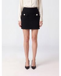 Balmain - High-Waisted Bouclé Pencil Mini Skirt - Lyst