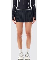 Amiri - Pleated Technical Fabric Mini Skirt With High Waist And Monogram - Lyst