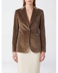 Circolo 1901 - Single-Breasted Velvet Blazer With Slit Pockets - Lyst