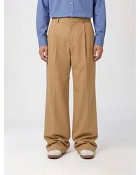 Loewe - Wide Leg Cotton Trousers - Lyst