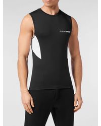 Philipp Plein - Slim Fit Cotton Tank Top With Contrast Logo - Lyst