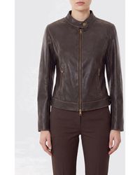 Liu Jo - Faux Leather Biker Jacket With High Collar And Slim Fit - Lyst