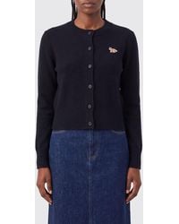 Maison Kitsuné - Maison Kitsun&Eacute Chillax Fox Logo Patch Merino Wool Cardigan - Lyst