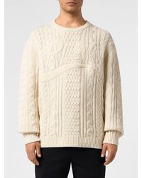 Philipp Plein - Relaxed Fit Cable-Knit Wool Crew-Neck Jumper - Lyst