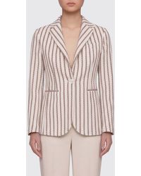 Circolo 1901 - Striped Cotton Single-Breasted Blazer - Lyst