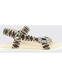 Roger Vivier - Slidy Viv' Crochet Polyester Sandal With Jewel Buckle - Lyst