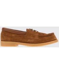 Bottega Veneta - Pier Suede Leather Boat Shoes With Rubber Sole - Lyst