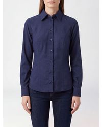 Elisabetta Franchi - Slim Fit Lizard Animal Print Polyester Shirt - Lyst