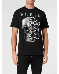 Philipp Plein - Slim Fit Cotton T-Shirt With Skull And Monogram Print - Lyst