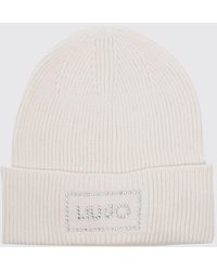 Liu Jo - Rib-Knit Beanie With Cuff And Rhinestone Logo - Lyst