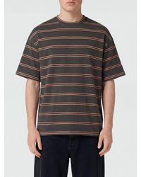 Jil Sander - Striped Cotton T-Shirt With Dropped Shoulders - Lyst
