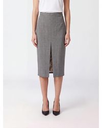 Elisabetta Franchi - High-Waisted Virgin Wool Midi Pencil Skirt - Lyst
