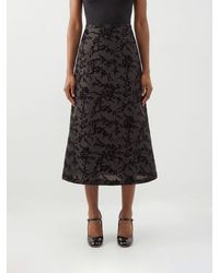 Alberta Ferretti - Floral-Print Silk-Blend A-Line Midi Skirt With A High Waist - Lyst