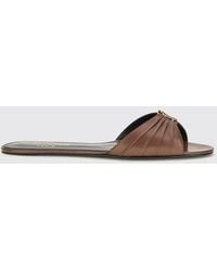 Saint Laurent - Babylone Flat Sandals - Lyst