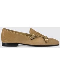 Doucal's - Suede Monk Strap Shoes - Lyst