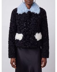 Marni - Short Shearling Jacket With Classic Collar - Lyst